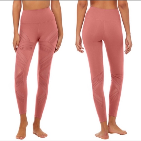 ALO Yoga Pants - Alo Mauve Mesh High-Waist Ultimate Legging XXS